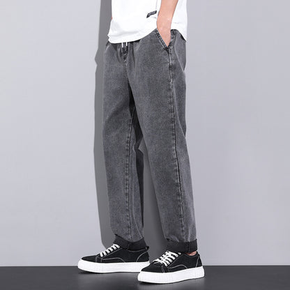 Summer Loose Wide Leg Jeans Pants Men Fashion Men DealSniper.net Resistance To 030 Gray 4XL