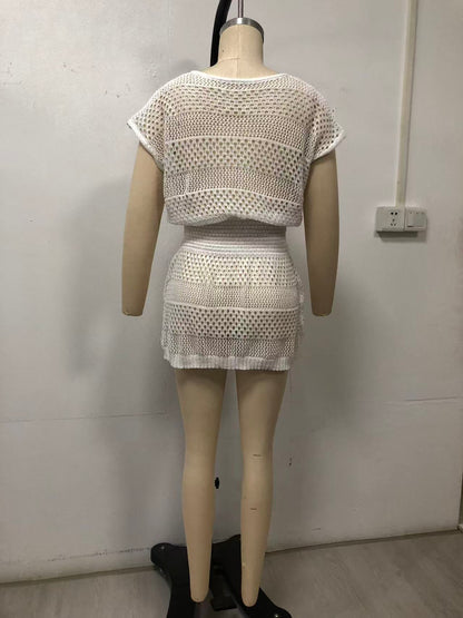 New Women Crochet Beach Dress Sparkly Sequin Women Gym From House