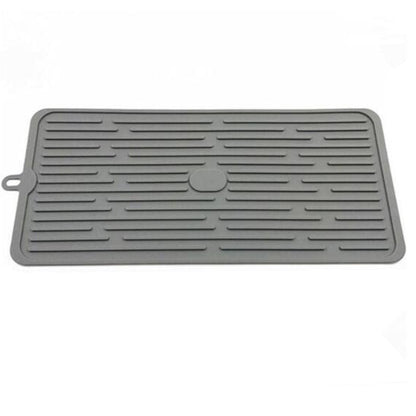Foldable Silicone Drain Pad Non-slip Drain Drying Flume Draining Mat Kitchen DealSniper.net Grey