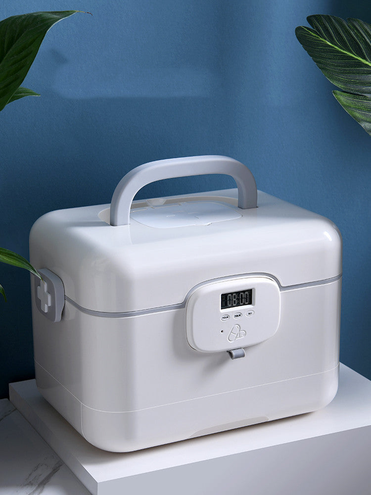 Smart Medicine Cabinet Storage Box with Alarm Clock House DealSniper.net