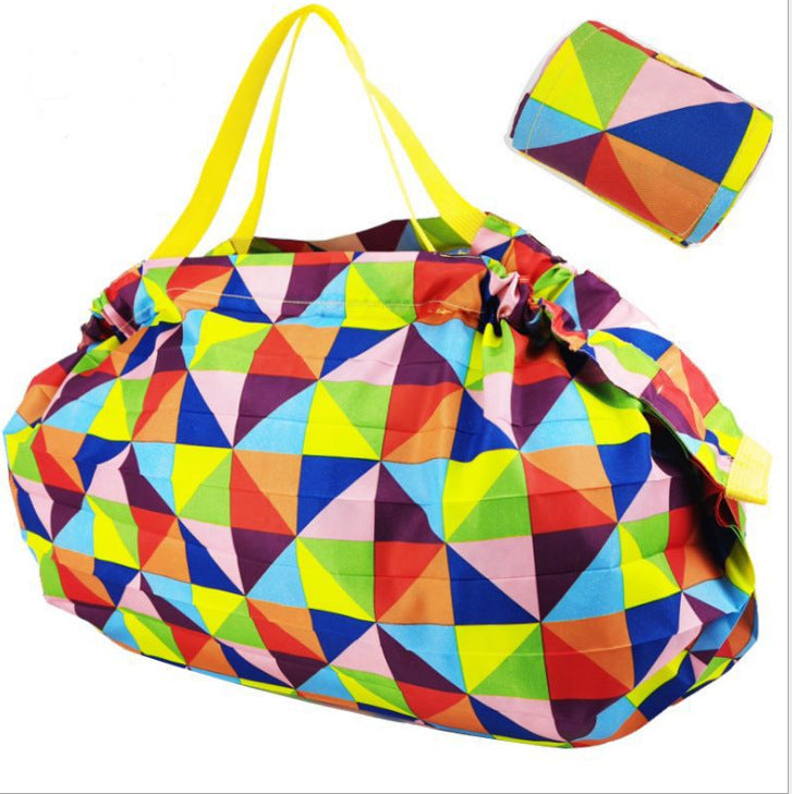 Eco-Friendly Shopping Bags Large Washable Reusable Women dealsniper-net Color grid 53x48cm