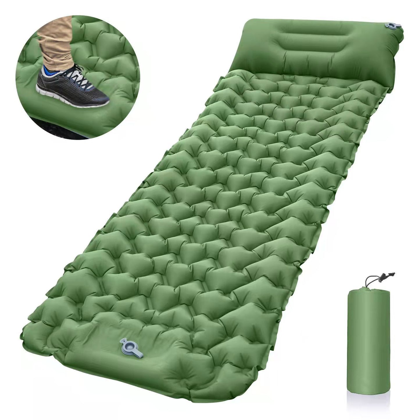 Outdoor Products Inflatable Mattress Camping Foot Inflatable Outdoor DealSniper.net Olive Green