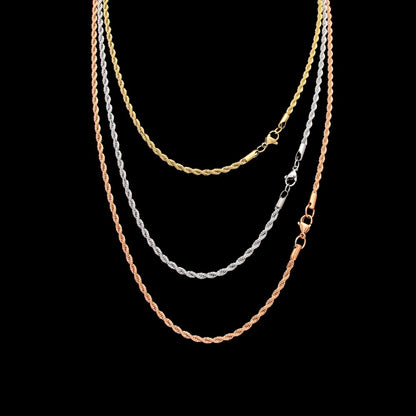 Hip Hop Rapper Chain 3mm gold Silver nakelace for Men Jewelry Gym From House