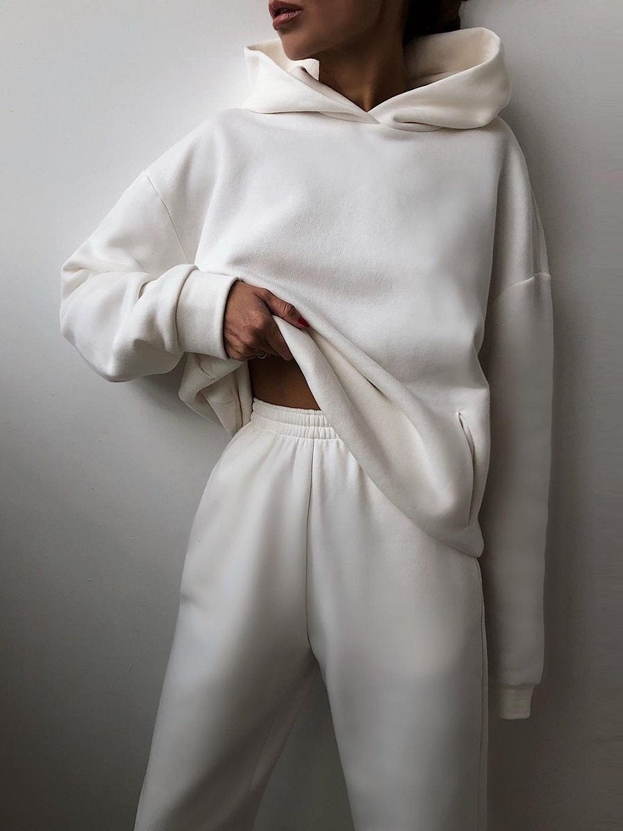 Women's Casual Hooded Sweater Two-piece Suit Clothes Hoodie Tracksuit Women DealSniper.net