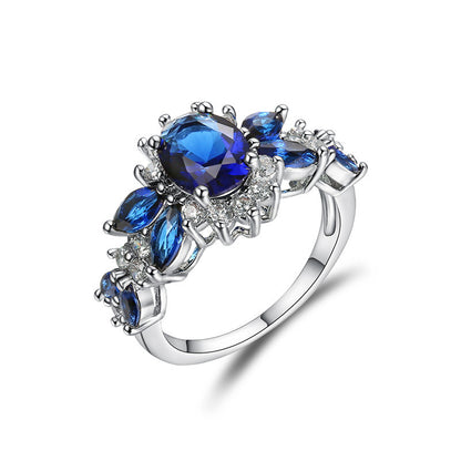 Baolan Zircon Ring Jewelry dealsniper-net Blue Number 6