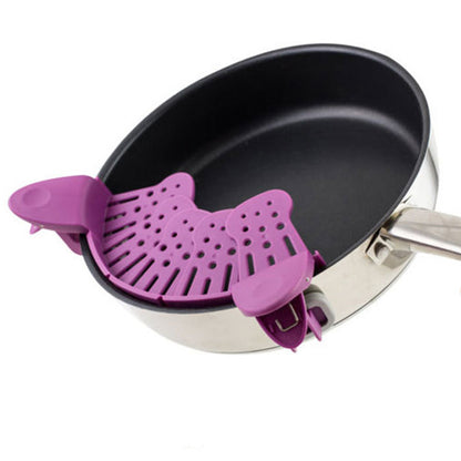 Universal Silicone Clip-on Pan Pot Strainer Anti-spill Pasta Pot Kitchen dealsniper-net