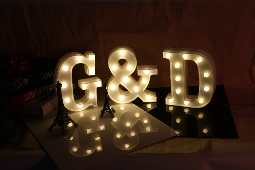 26 Letters White LED Night Light Marquee Sign Alphabet Lamp Home dealsniper-net