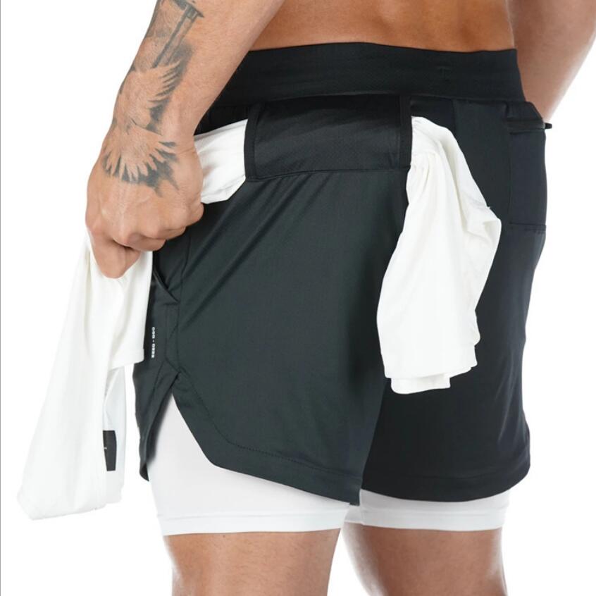 Summer Running Shorts Men 2 in 1 Sports Shorts Men dealsniper-net Black 3XL