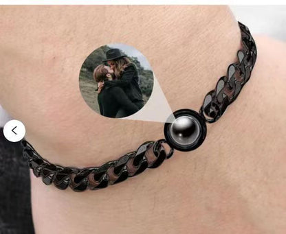 Titanium Steel Personalized Photo Custom Bracelet Jewelry Gym From House Black