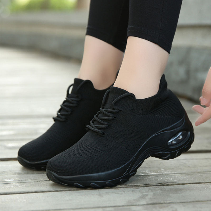 Sports shoes women flying knit socks shoes shaking shoes Women dealsniper-net Black 35