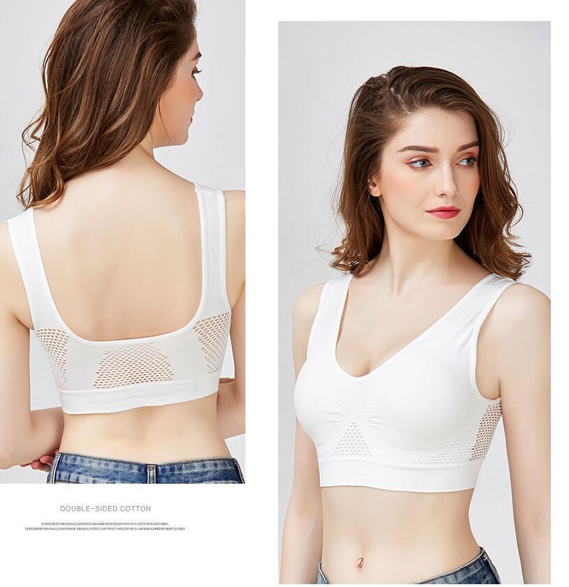 No steel ring hollow vent hole sports bra yoga Women DealSniper.net