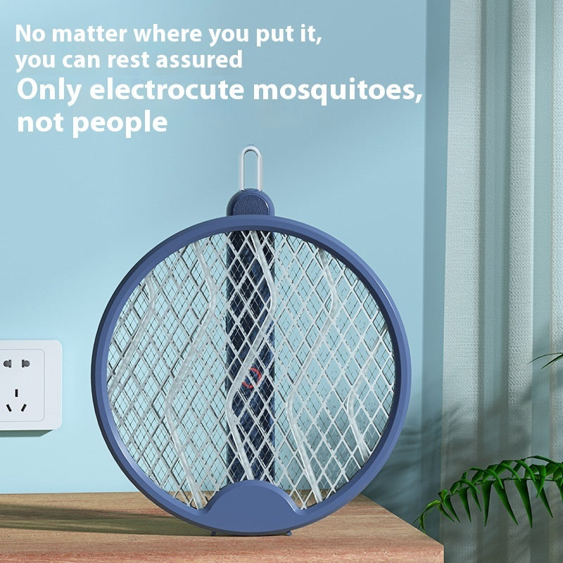 Folding Electric Mosquito Swatter USB Rechargeable Swatter Gadgets DealSniper.net Blue