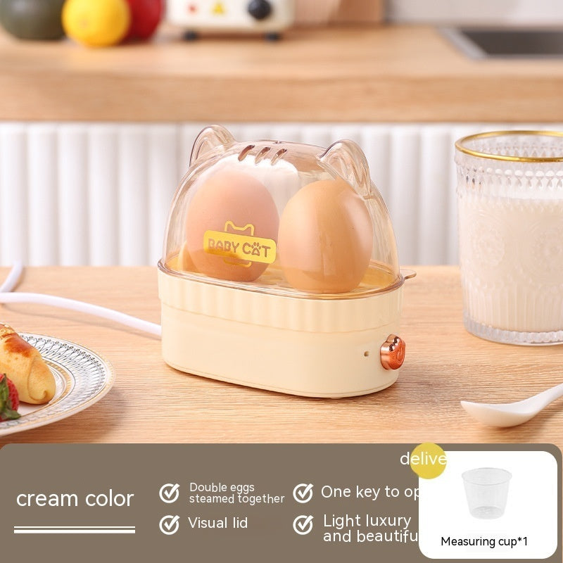 Multi Functional Breakfast Mini Egg Steamer Kitchen Gadgets Kitchen dealsniper-net Cat Ear Elephant Tooth White 220V US