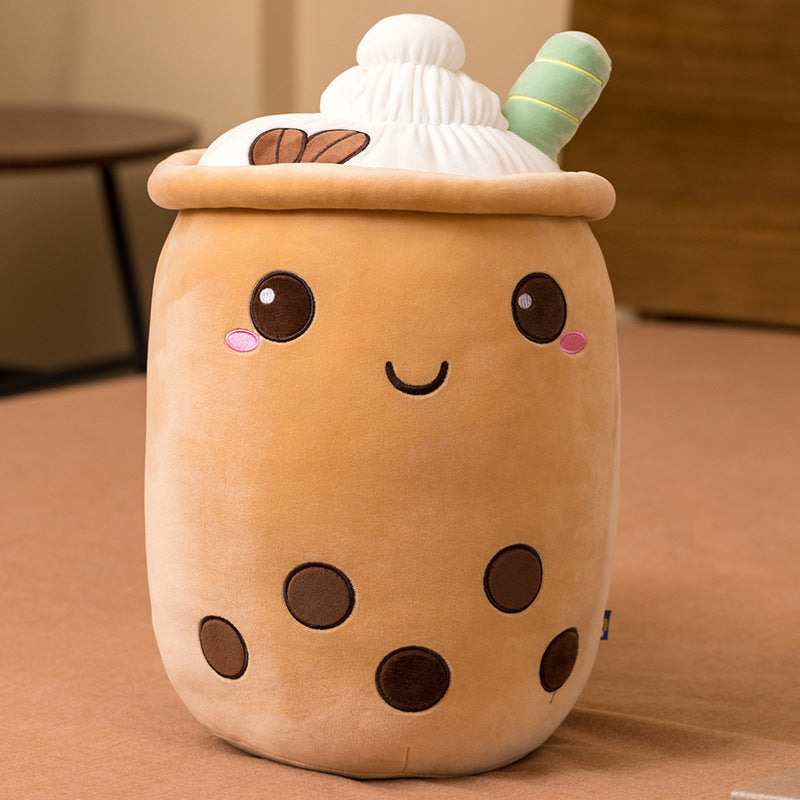 Milk Tea Cup Plush Toy Fruit Pillow Creative Doll Kids Gym From House Milk tea color 23cm