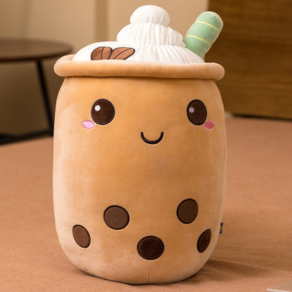 Milk Tea Cup Plush Toy Fruit Pillow Creative Doll Kids Gym From House Milk tea color 23cm