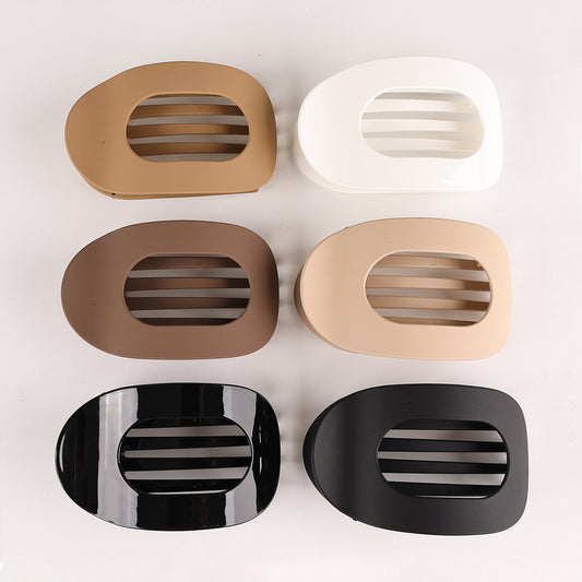 Flat Oval Barrettes Back Head Hair Claw Women DealSniper.net