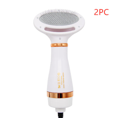 Two-in-one Pet Hot Air Comb Dog Cat Hair Comb Pets Gym From House Rose gold US2PC