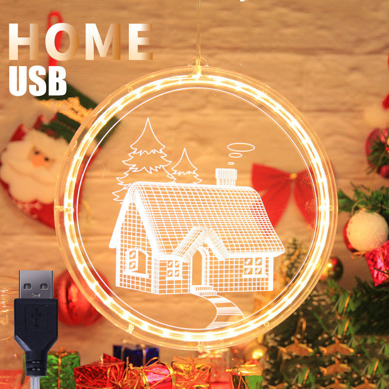 Led String Lamp Single 3d Hanging Lamp Christmas Home Decor