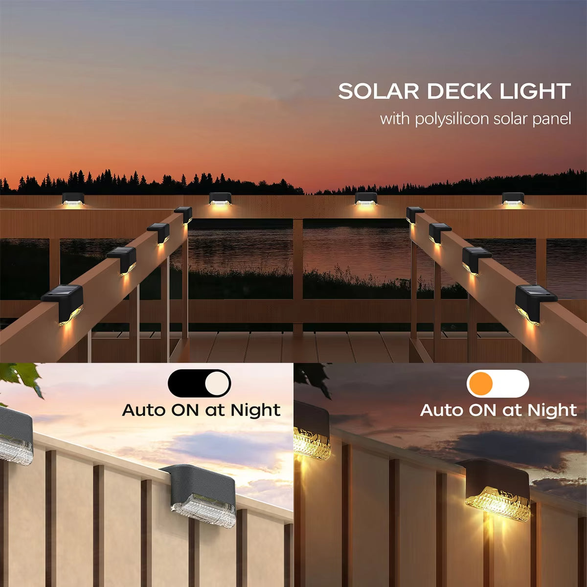 4 Solar LED Bright Deck Lights Outdoor Garden Patio Outdoor Gym From House