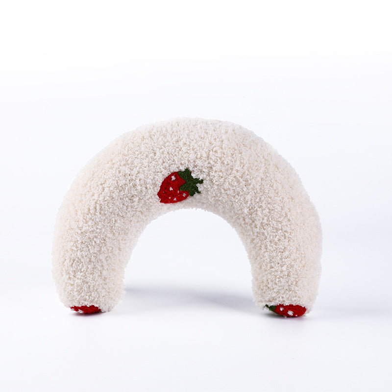 U-shaped Cat Toy Pillow To Protect Cervical Vertebra Pet Sleeping Pillow Soft Sounding Deep Sleep Pets DealSniper.net White