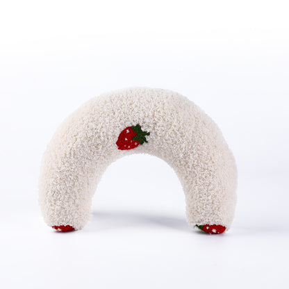 U-shaped Cat Toy Pillow To Protect Cervical Vertebra Pet Sleeping Pillow Soft Sounding Deep Sleep Pets DealSniper.net White