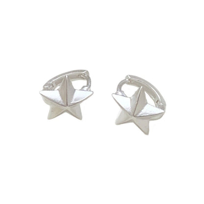 Women Light Luxury Five Pointed Star Hoop Ear Buckles Jewelry Gym From House