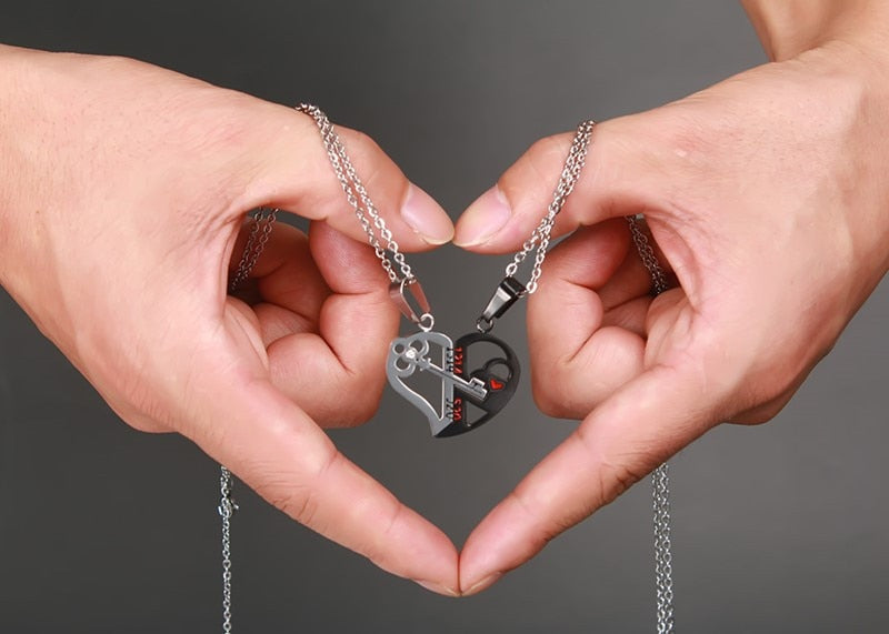 Pendant Love Necklace Set Lover Valentine Gifts Stainless Steel Chain Necklace Jewelry dealsniper-net