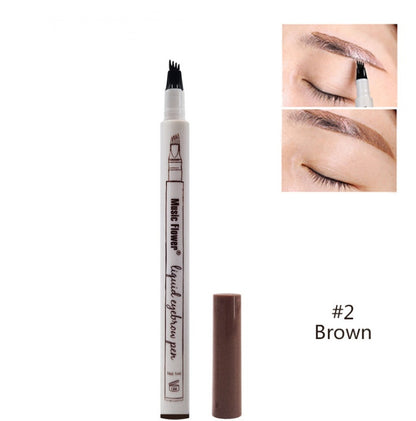 Waterproof Natural Eyebrow Pen Four-claw Eye Brow Tint Beauty dealsniper-net Brown