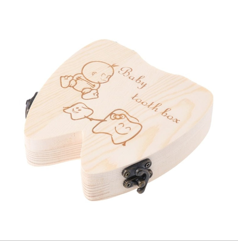 Wooden Baby Tooth Box Organizer Deciduous Teeth Storage Kids Gym From House