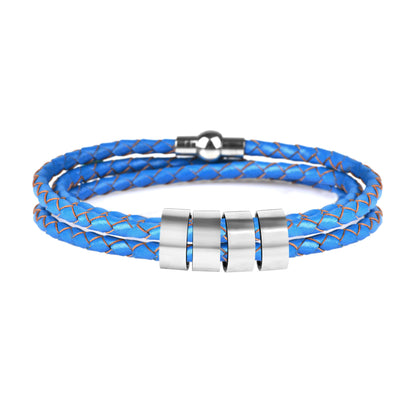 Letter Bracelet Customization Jewelry dealsniper-net Blue 4 beads 63cm