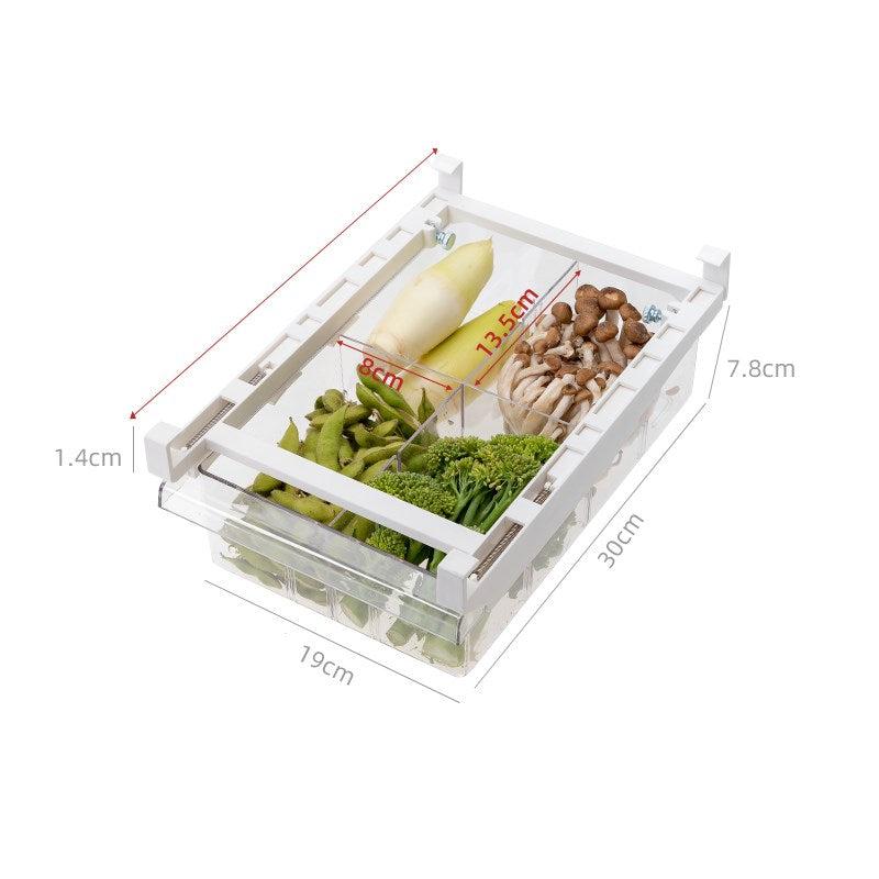 Kitchen Organizer Adjustable Kitchen Refrigerator Storage Rack Fridge Freezer Shelf Holder Pull-out Drawer Organiser Space Saver Kitchen dealsniper-net H