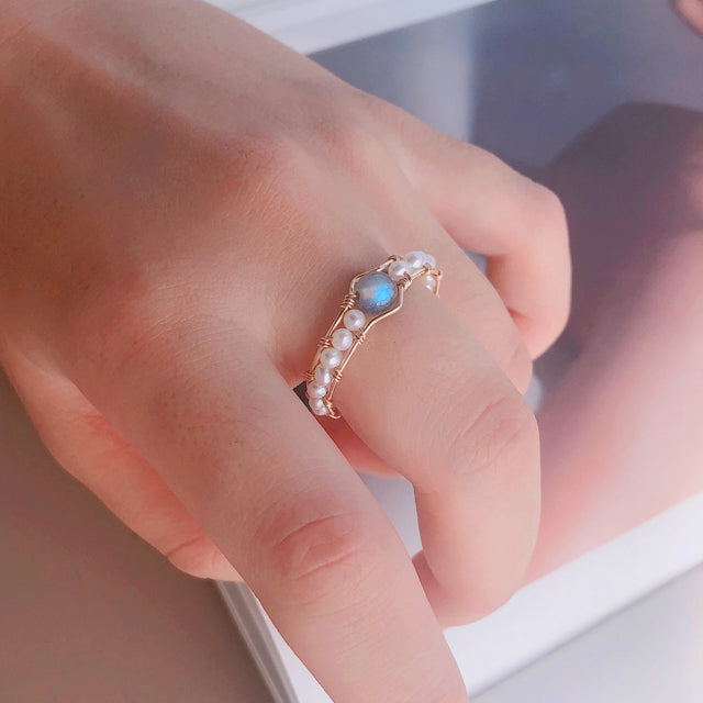 Grey Moonlight Pearl Ring Deals dealsniper-net Blue 10th