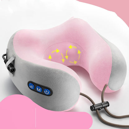 Massage U-Shaped Pillow Multi-Function Shoulder and Cervical Health dealsniper-net Pink Flagship Edition