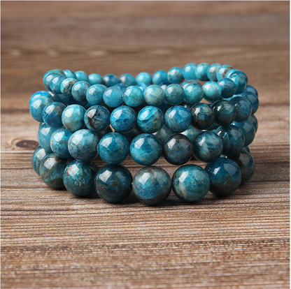 Natural Blue Apatite Bracelets Are Suitable For Men And Women To Wear Elastic Beaded Jewelry Jewelry dealsniper-net 10mm