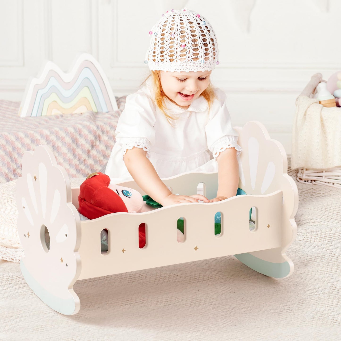 Baby Doll Crib Baby Doll Bed Doll Rocking Cradle