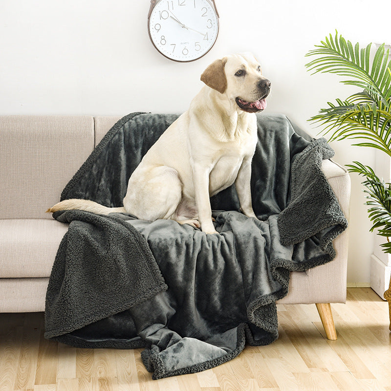 Flannel Cotton Wool Sherpa Thick Pet Blanket Dog Kennel Pets DealSniper.net