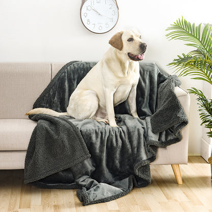 Flannel Cotton Wool Sherpa Thick Pet Blanket Dog Kennel Pets DealSniper.net