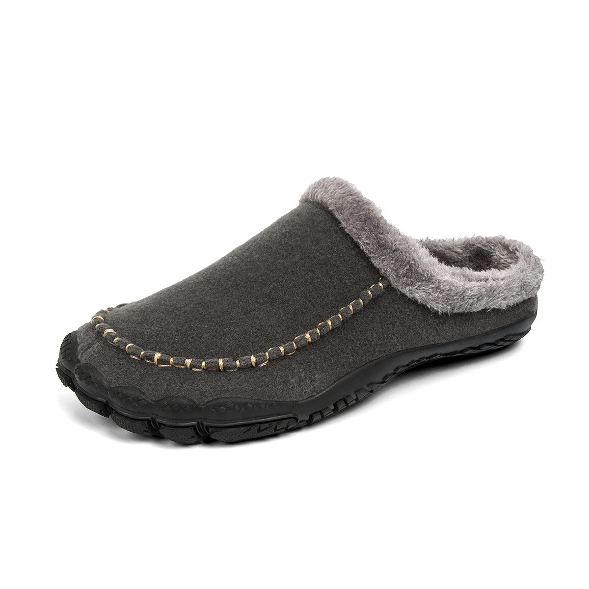 Men's Winter Warm Slippers Lightweight Anti-slip Cozy Fuzzy Men DealSniper.net Dark Gray 39