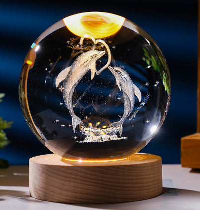 Luminous Galaxy Crystal Ball Decoration 3D Laser Inner Carving Home Decor DealSniper.net