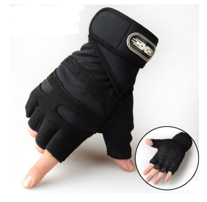 Cycling Gloves Half Finger Breathable Elastic Outdoor Bike Bicycle Riding Fitness Glove Accessories Men DealSniper.net Black L