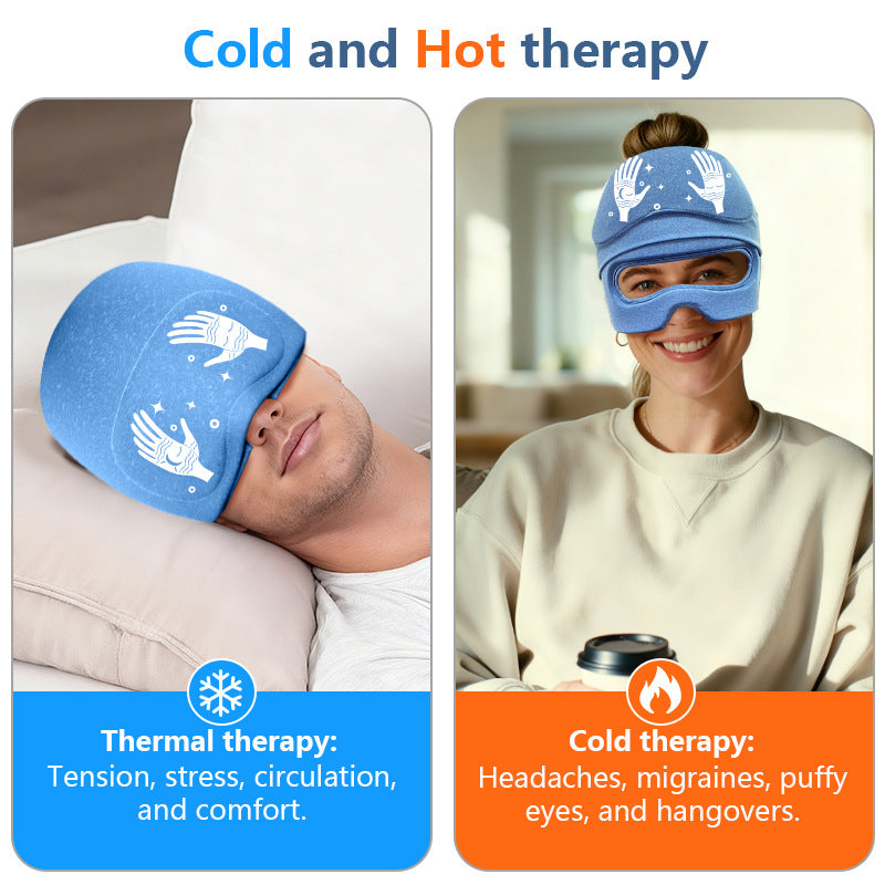 Eye-Opening Hat Eye Mask Set ColdHot Gel Ice Cap Health DealSniper.net