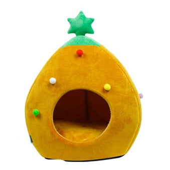 Christmas Tree Pet Bed Winter Warm Pet Nest Pets Gym From House
