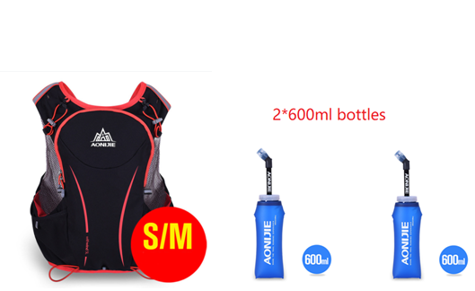 Running Water Bag Backpack Sports Vest Men dealsniper-net Bag S M 2pcs 600ml BTL