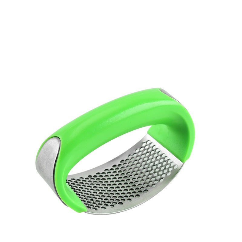 Stainless Steel Garlic Masher Garlic Press Manual Curve Kitchen dealsniper-net Green