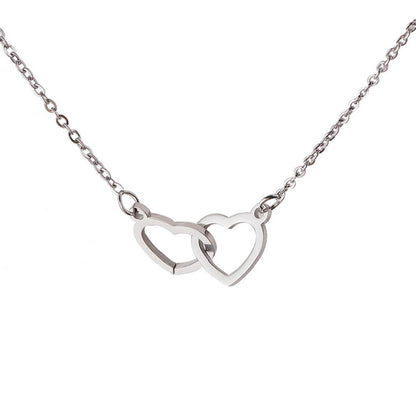 Mirror Stainless Steel Necklace Heart-to-heart Titanium Steel Jewelry dealsniper-net Silver
