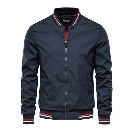 Trendy Men's Jacket Spring And Autumn Coat Fashion Outerwear Men Gym From House 831 navy blue 4XL