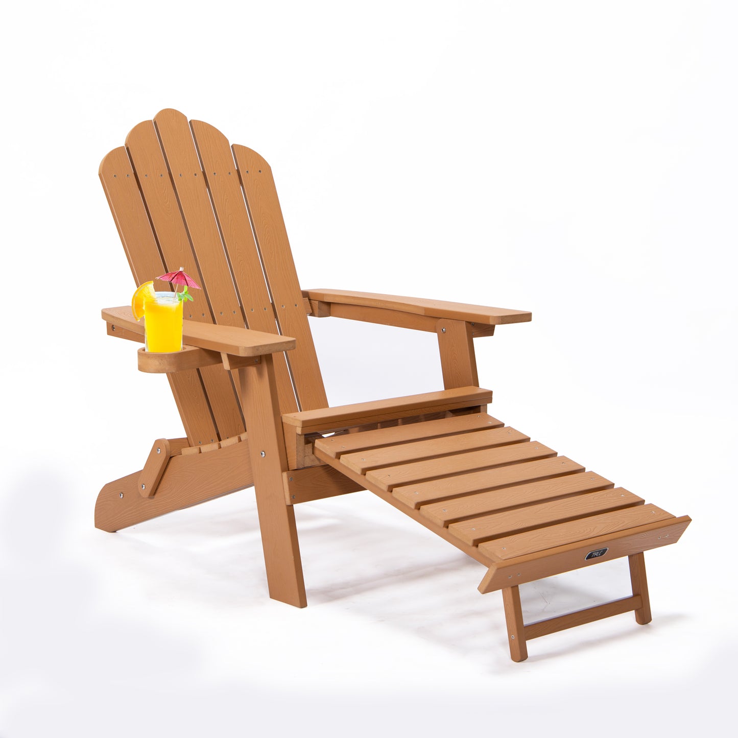 TALE Folding Adirondack Chair With Pullout Ottoman With Cup Holder Outdoor dealsniper-net AC02BN