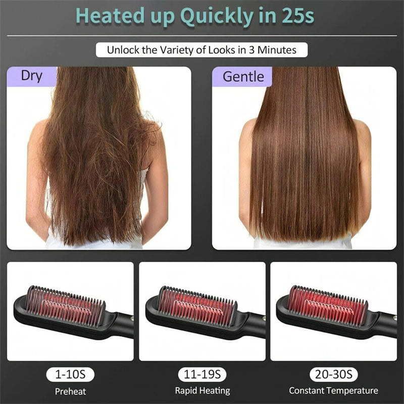 New 2 In 1 Hair Straightener Hot Comb Women dealsniper-net