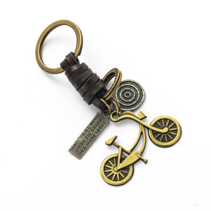 Women's Fashion Vintage Handwoven Leather Keychain