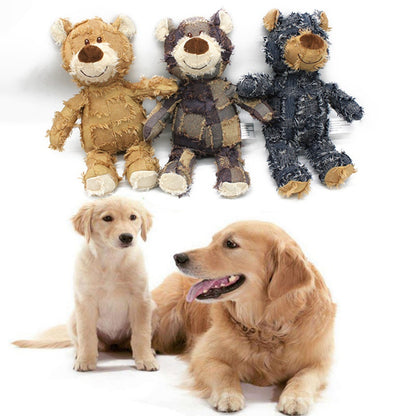 Cute Pet Dog Cat Plush Squeak Sound Dog Toys Bear Shape Pet Dogs Bite Resistant Molar Chew Toys Pets Interactive Training Toys Pet Products Pets dealsniper-net